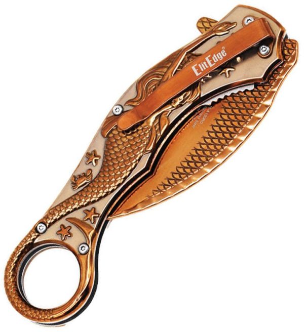 ElitEdge Mermaid Karambit Linerlock - Rose Gold