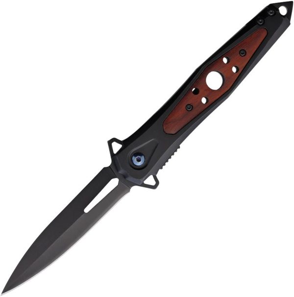 ElitEdge Assisted Linerlock - Black/Wood Spear
