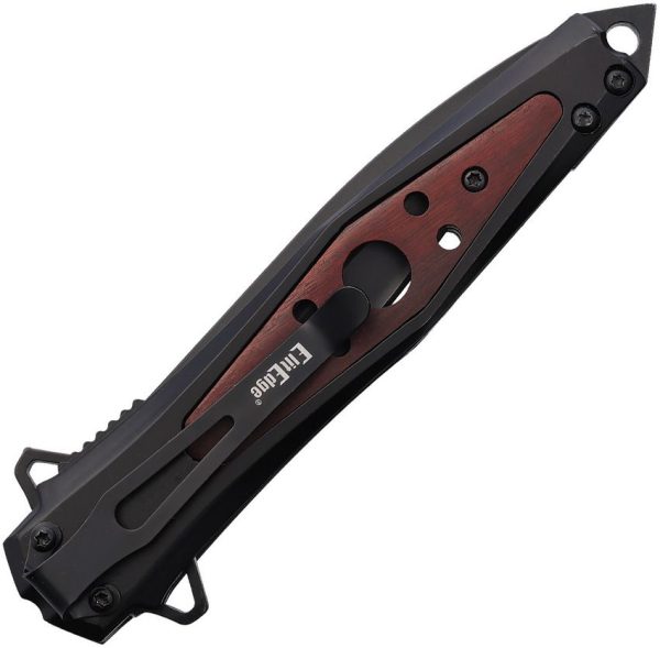 ElitEdge Assisted Linerlock - Black/Wood Spear
