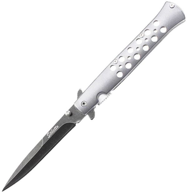 ElitEdge Linerlock A/O Silver Stonewash Assisted Knife