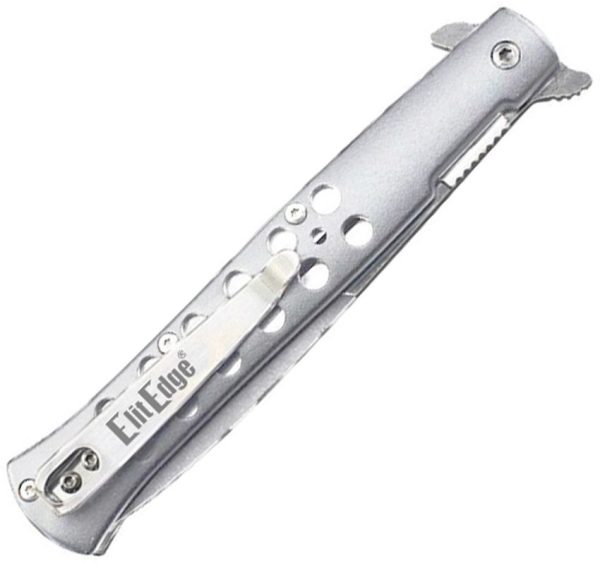 ElitEdge Linerlock A/O Silver Stonewash Assisted Knife