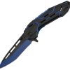 ElitEdge Linerlock A/O Blue Tanto Assisted Folding Knife