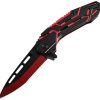ElitEdge Linerlock A/O Red Tanto Assisted Folding Knife