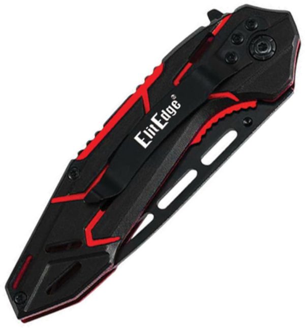 ElitEdge Linerlock A/O Red Tanto Assisted Folding Knife