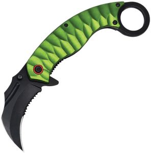 ElitEdge Karambit Linerlock A/O Green Aluminum
