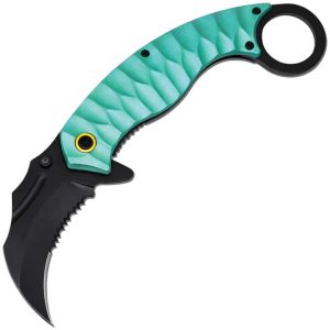 ElitEdge Karambit Linerlock A/O Teal Aluminum