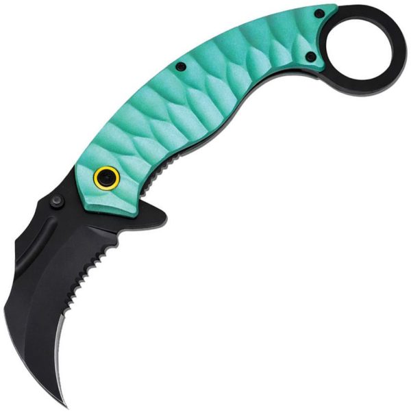 ElitEdge Karambit Linerlock A/O Teal Aluminum