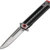 ElitEdge Linerlock A/O Folding Knife - Gray/Red, 3.75" Satin Clip Point Blade, G10 Inlay