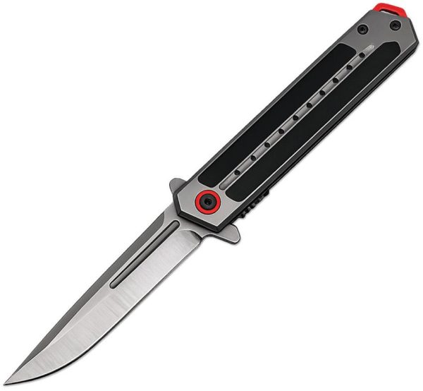 ElitEdge Linerlock A/O Clip Point Gray/Red