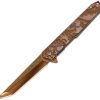 ElitEdge Linerlock A/O Dragon Rose Folding Knife 3.5" Tanto