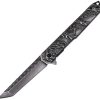 ElitEdge Dragon Linerlock Assisted Opening Folding Knife 3.5" Black Stonewash