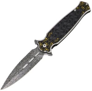 ElitEdge Dagger Linerlock A/O - Damascus Black