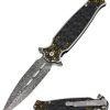 ElitEdge Dagger Linerlock A/O - Damascus Black