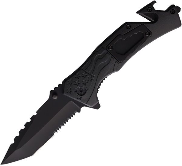 ElitEdge Rescue Linerlock A/O Black - Tanto Multi-Tool