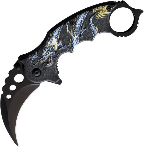ElitEdge Blue Dragon Karambit Assisted Opening Knife