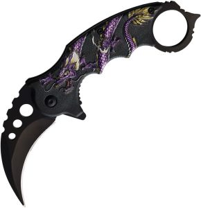 ElitEdge Dragon Karambit Purple Assisted Opening Linerlock