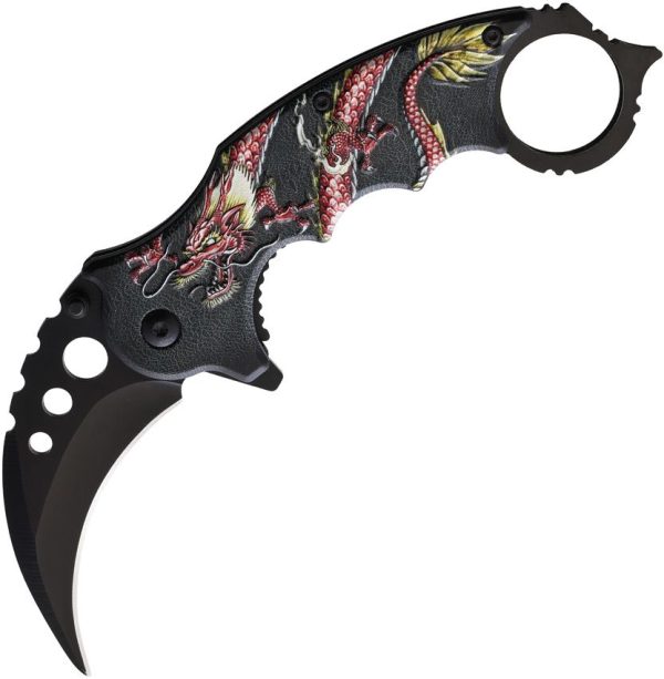 ElitEdge Red Dragon Karambit Assisted Opening Knife