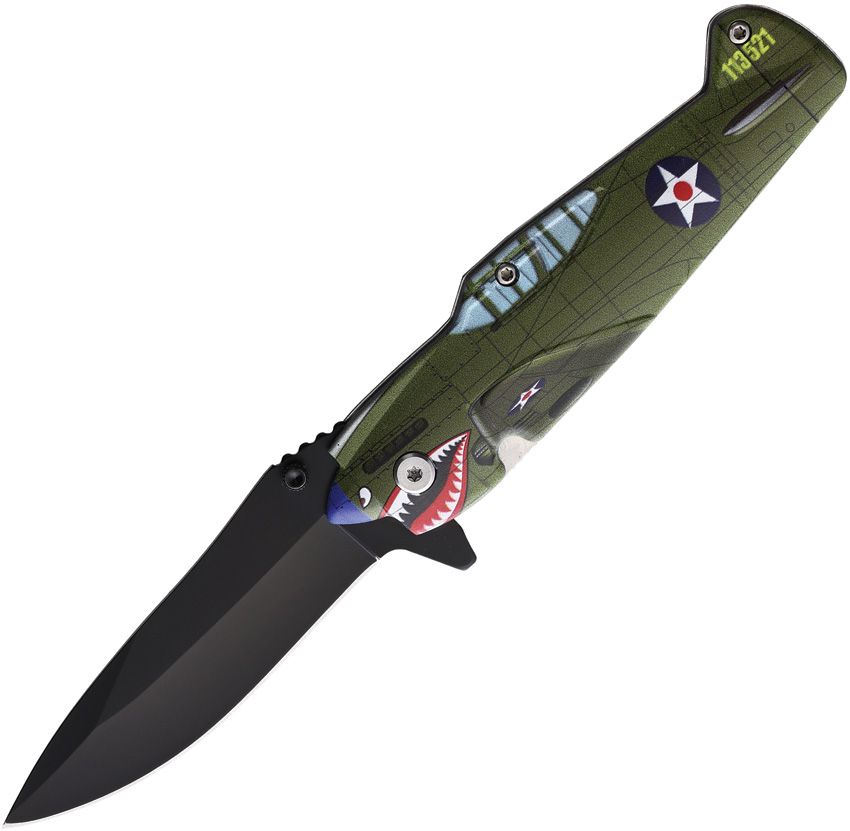 ElitEdge Fighter Plane Linerlock Assisted Opening Folding Knife