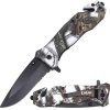 ElitEdge Linerlock A/O Black Camo Multi-Tool Knife