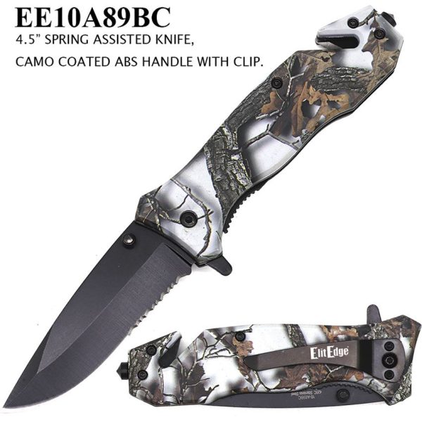 ElitEdge Linerlock A/O Black Camo Multi-Tool Knife