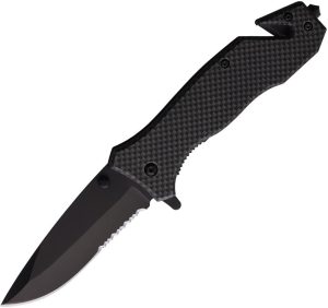 ElitEdge Linerlock A/O Carbon Fiber Pattern Serrated