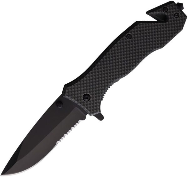 ElitEdge Linerlock A/O Carbon Fiber Pattern Serrated