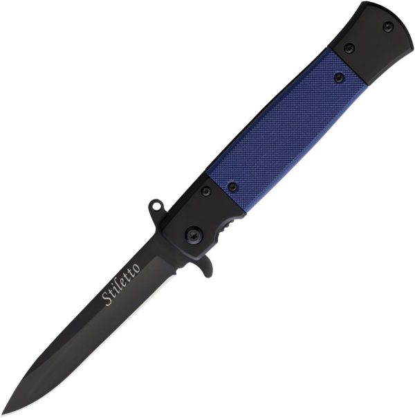 ElitEdge Stiletto Linerlock Assisted Opening Blue G10