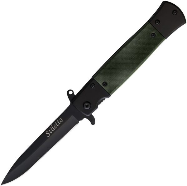 ElitEdge Stiletto Linerlock Assisted Opening Green G10