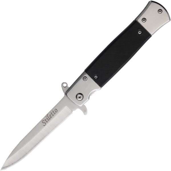ElitEdge Stiletto Linerlock Assisted Opening Black G10
