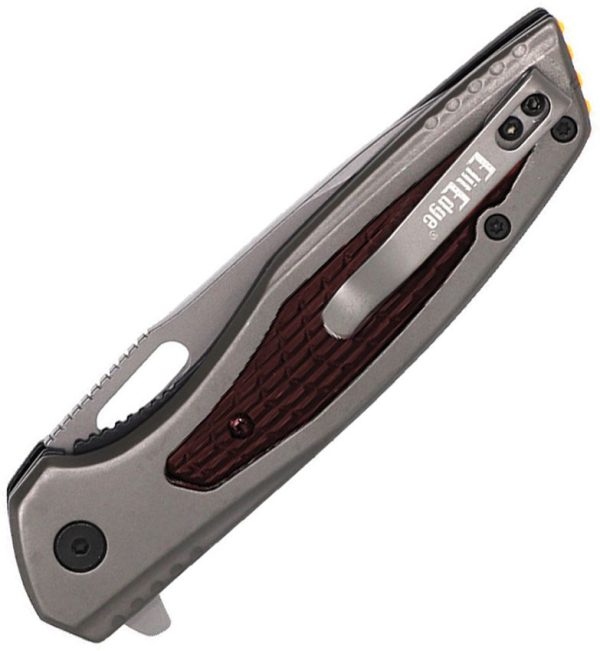 ElitEdge Linerlock Gray Titanium Ebony Wood Insert