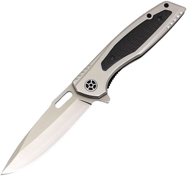 ElitEdge Linerlock Silver Titanium Ebony Wood Insert