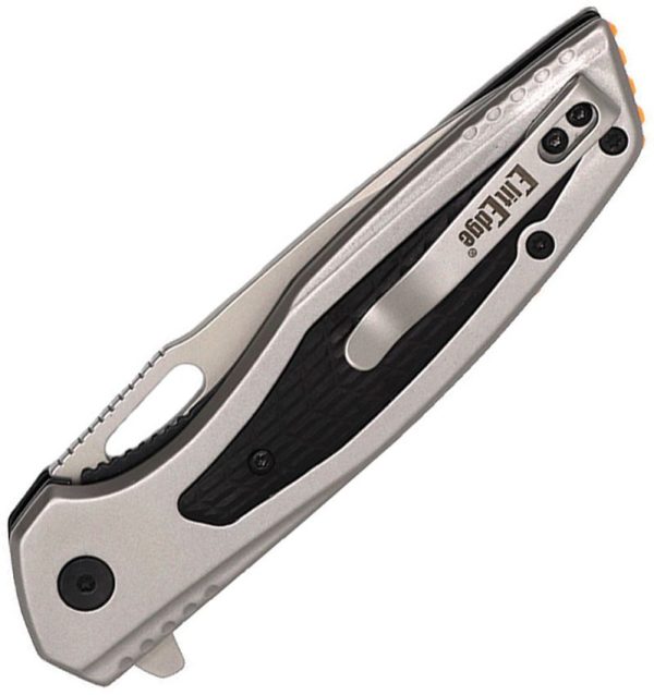 ElitEdge Linerlock Silver Titanium Ebony Wood Insert