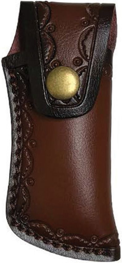 ElitEdge Linerlock Damascus Folding Knife Brown Wood 3.25"
