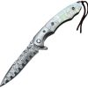 ElitEdge Linerlock Damascus Folding Knife Mother of Pearl