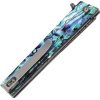 ElitEdge Linerlock Damascus 3" Folding Knife Abalone Handle