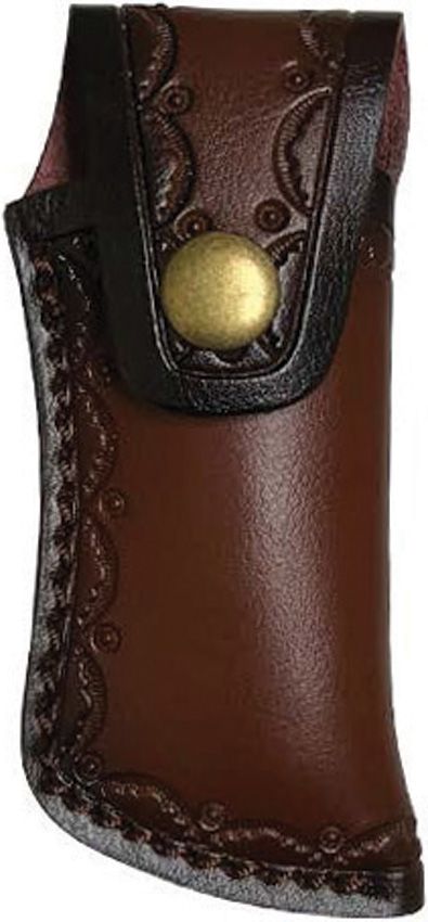 ElitEdge Linerlock Damascus Folding Knife Abalone Handle 3"