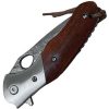 ElitEdge Linerlock Damascus Wood Folding Knife 3" Blade