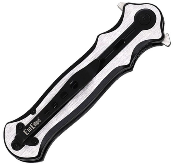 ElitEdge Linerlock Assisted Opening Dagger Silver Black