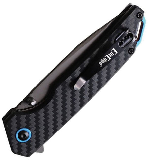 ElitEdge Linerlock Carbon Fiber Gray Drop Point