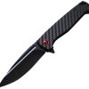 ElitEdge Linerlock Carbon Fiber Drop Point Black