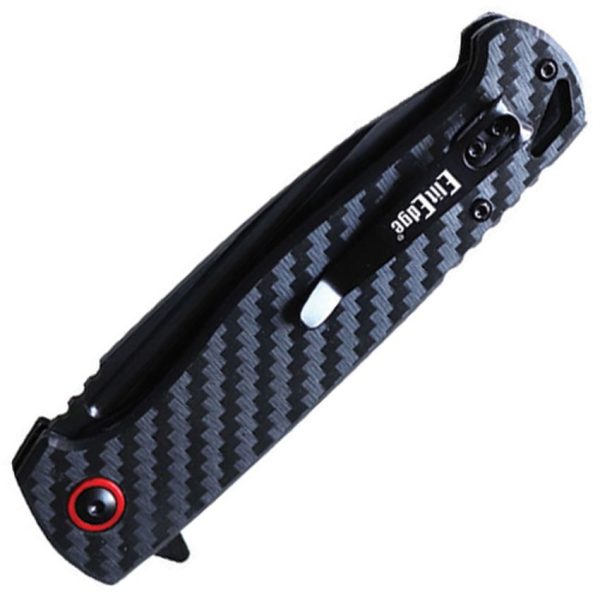 ElitEdge Linerlock Carbon Fiber Tanto Black