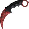 ElitEdge Karambit Fixed Red Finish ABS Neck Knife