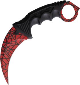 ElitEdge Karambit Fixed Red Finish ABS Neck Knife