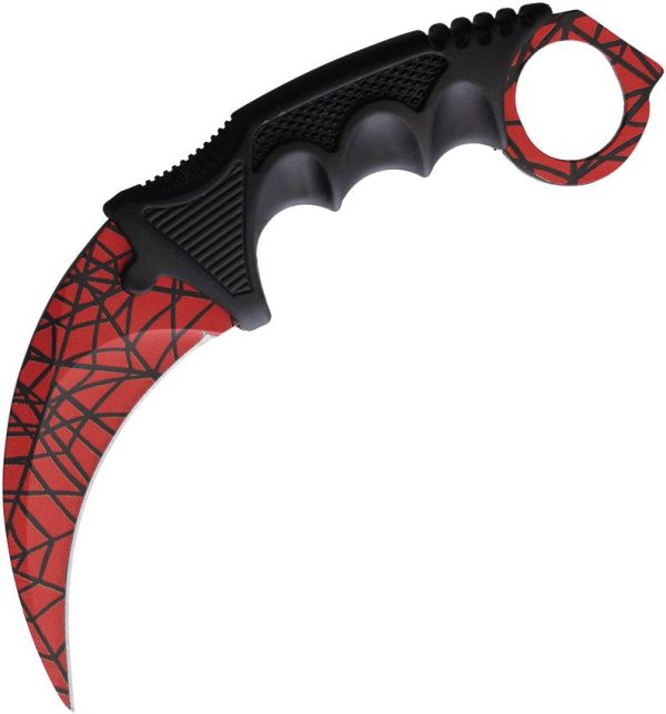 ElitEdge Karambit Fixed Red Finish ABS Neck Knife