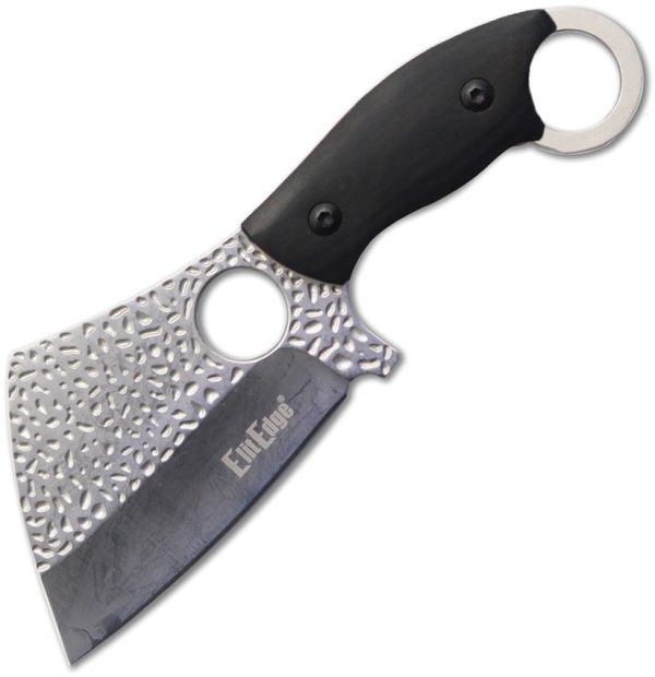 ElitEdge Fixed Blade Cleaver - Black Wood Handle