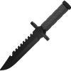 ElitEdge Tactical Fixed Blade - Black Rubber Handle