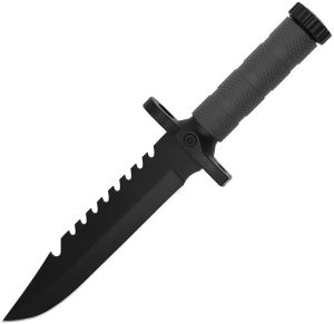 ElitEdge Tactical Fixed Blade - Black Rubber Handle
