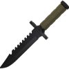 ElitEdge Tactical Fixed Blade - OD Green Handle