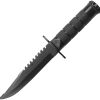 ElitEdge Survival Fixed Blade Black - Sawback Clip Point