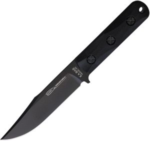 Ek Short Clip Point Fixed Blade Knife 1095 Carbon Steel Black